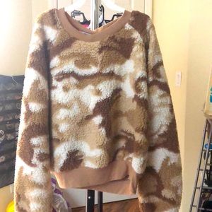 Furry Zebra Print Sweater